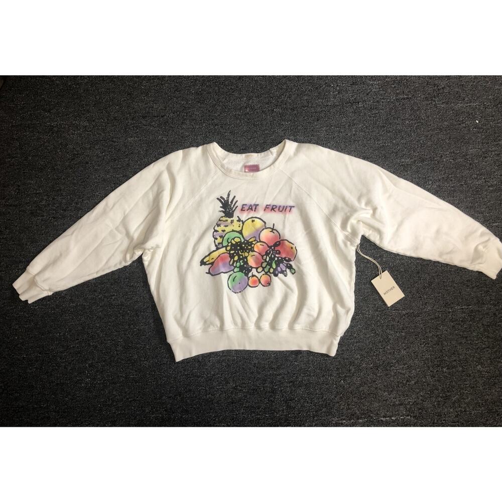 New Mother Denim Sweatshirt L The Concert Multicolor Graphic Print Pullover